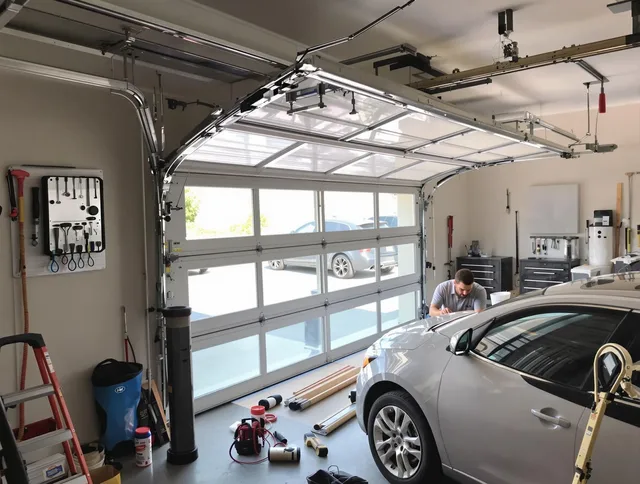 Garage door noise reduction service by Cuyahoga Falls Garage Door Repair in Cuyahoga Falls