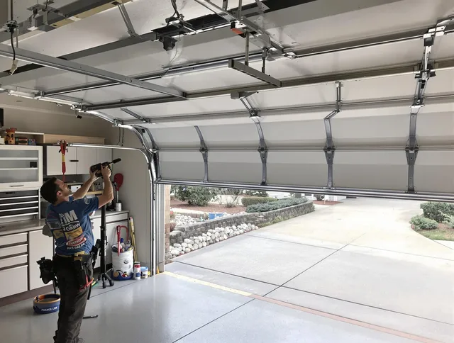 Garage door track repair service by Cuyahoga Falls Garage Door Repair in Cuyahoga Falls